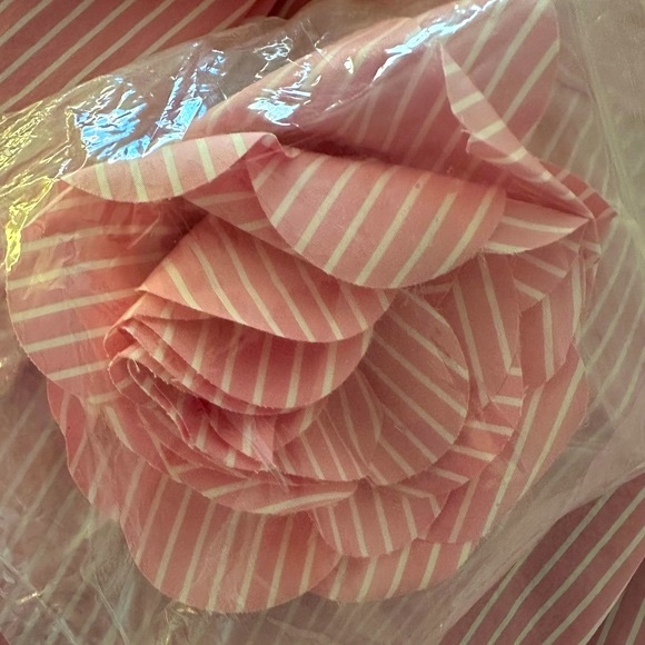 GAP x Love Shack Fancy Pink Pinstripe Shirt with Flower - Size XL - Picture 6 of 8